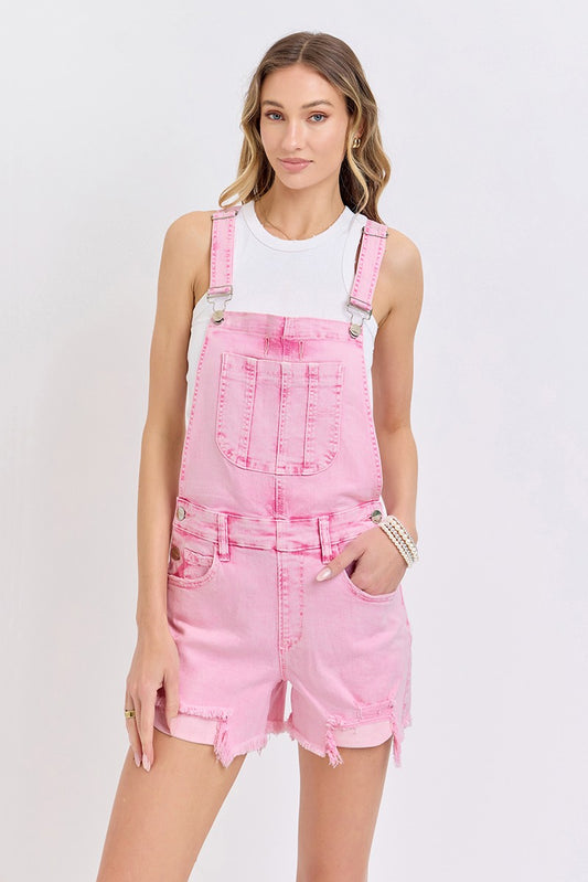 Pink Acid Wash Overalls