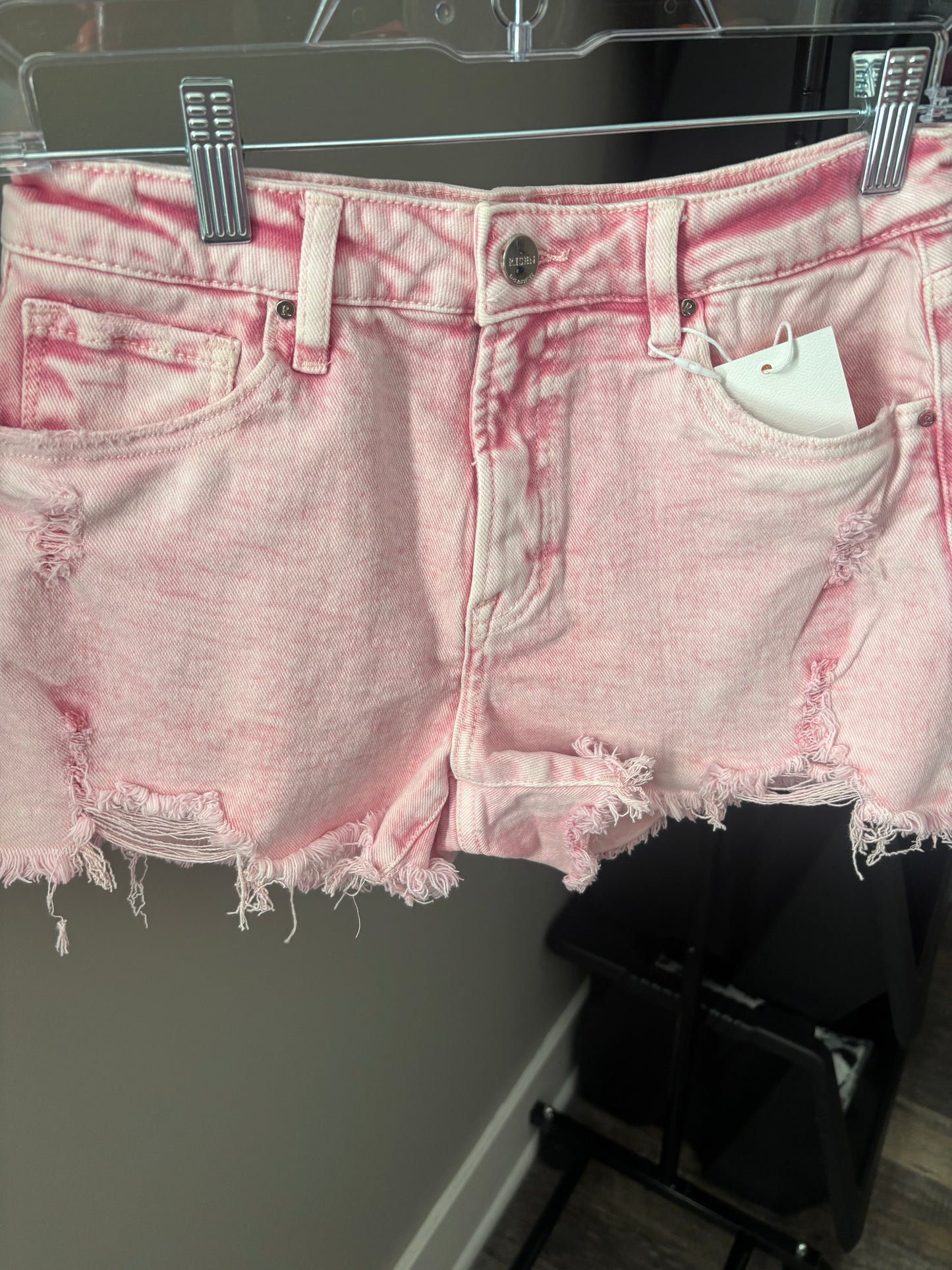 Pink Acid Mid Rise Shorts