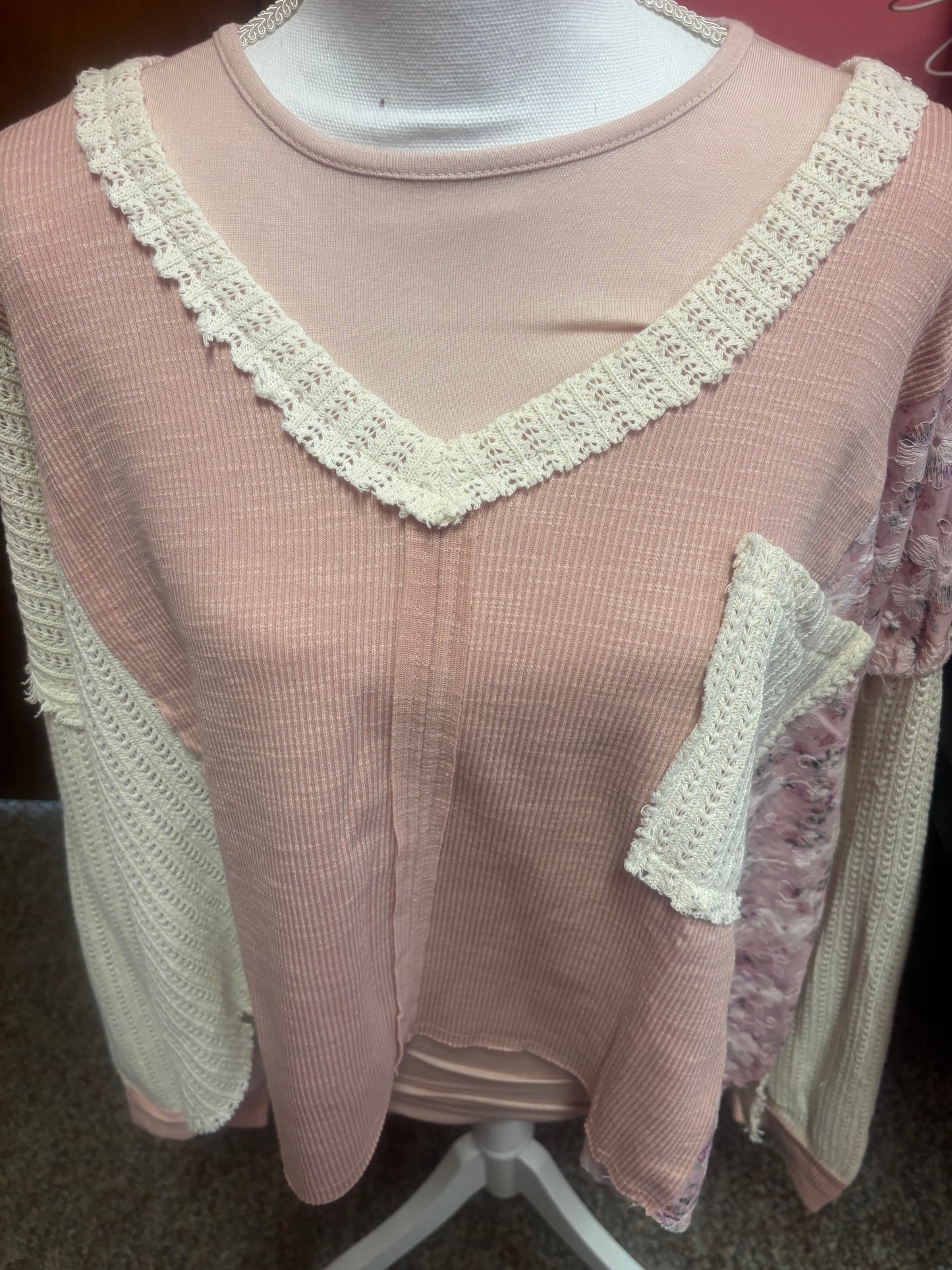 Pink  Cropped Floral Shirt