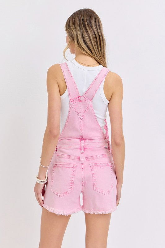 Pink Acid Wash Overalls