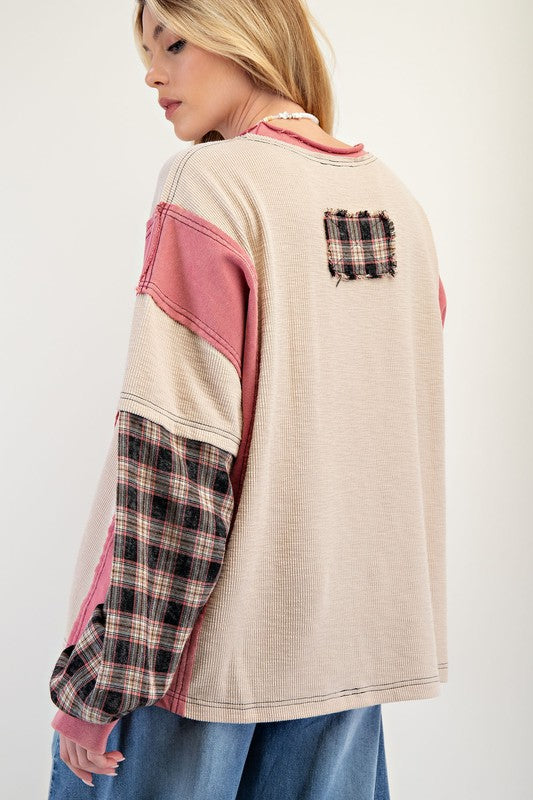 Pink Thermal Peace Patch Top