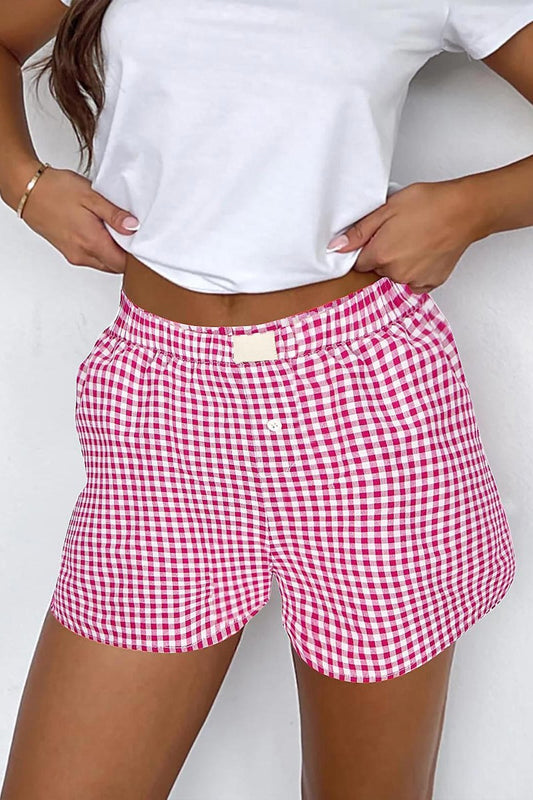 Pink Checkered Boxer Shorts