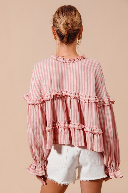 Rosie Striped Ruffles Top