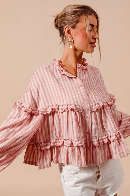 Rosie Striped Ruffles Top