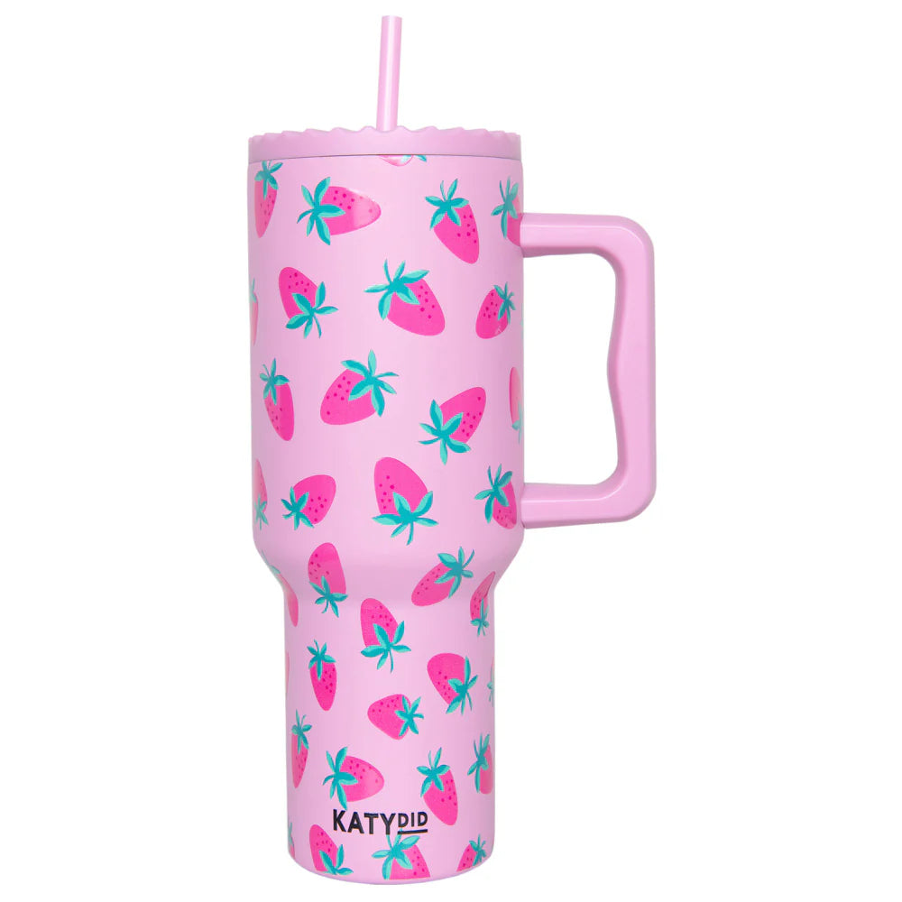 Pink Strawberry Tumbler