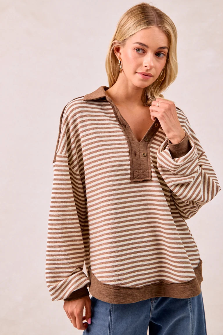 Coffee Stripes Top