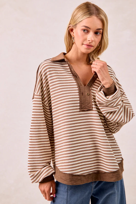 Coffee Stripes Top