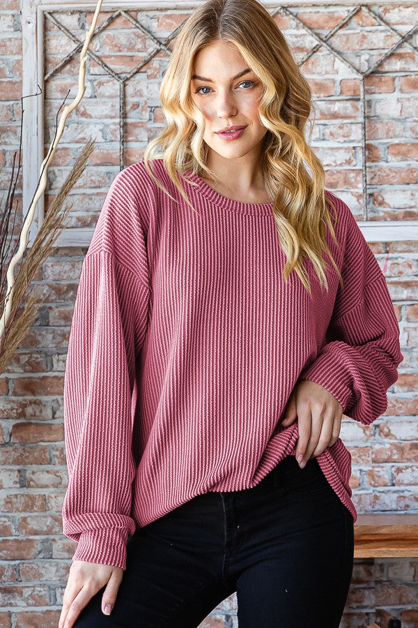 Mauve Urban Ribbed Top