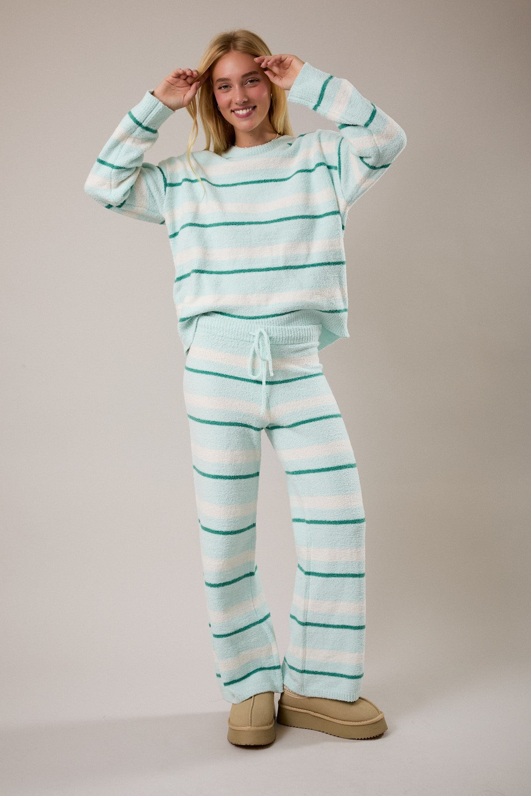Teal Striped Set