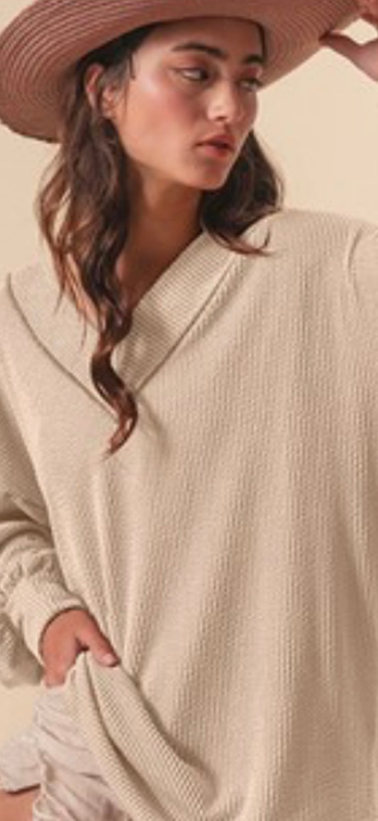 Fall Oat V Neck Top