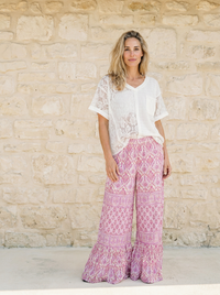 Pink Vintage Floral Pants
