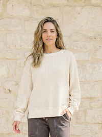 Worn-In Waffle Knit Top - Oat
