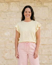 Cove Ruffle Tee - Lemon