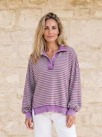 Grape Striped Pullover