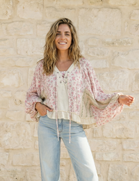 Rosette Patchwork Blouse