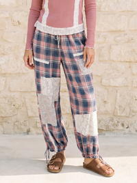 Plaid Parachute Pants (Pink)
