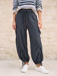 Boho Breeze Cargo Pants - Midnight