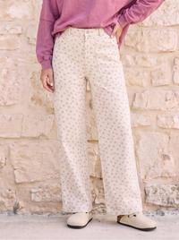 Ivory Mauve Floral Jeans