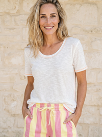 Sweetheart Ribbed Top - White