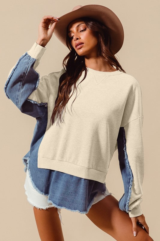 Frayed Denim Top