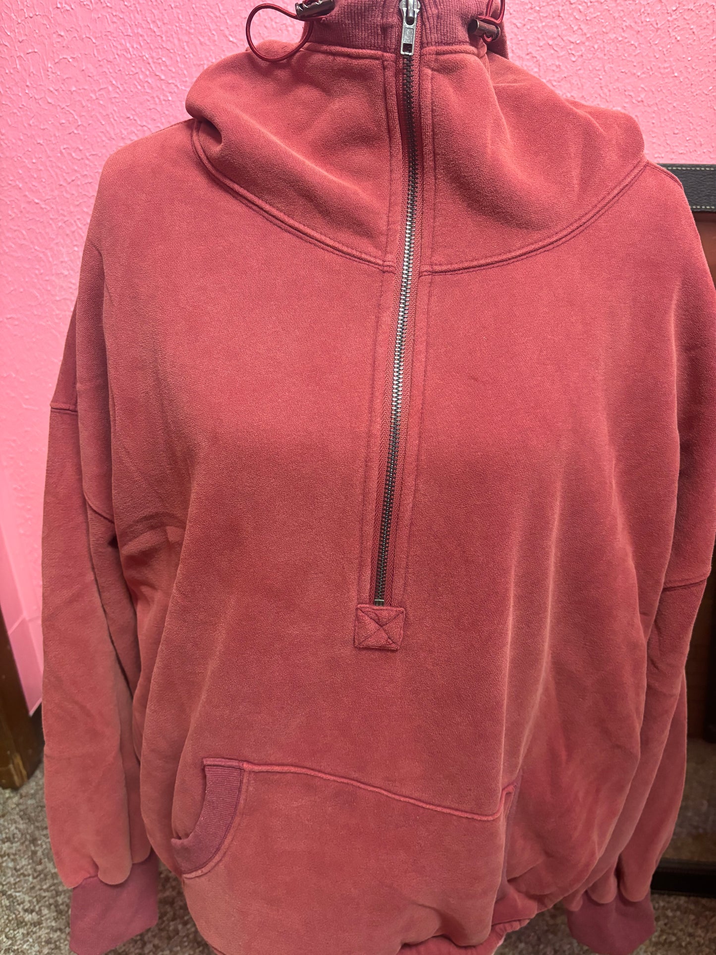 Kenzie Half Zip Olive Hoodie