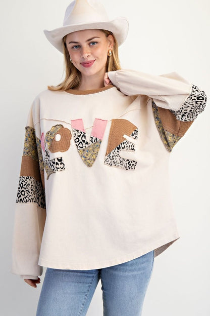 Love Animal Patchwork Top