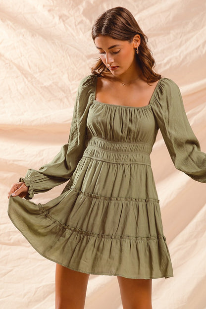 Olive Boho Dress