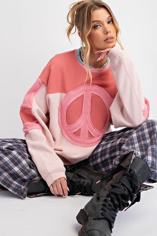 Peachy Pink Peace Pullover