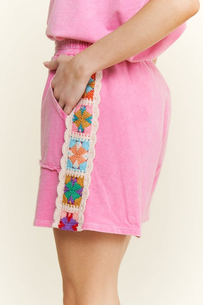Pink Crochet Shorts