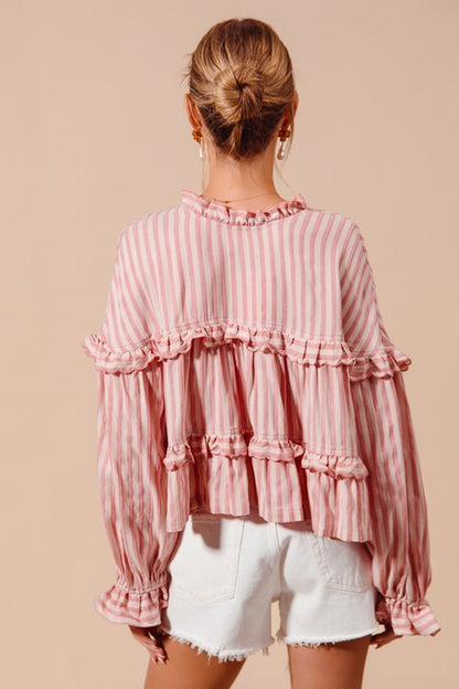Rosie Striped Ruffles Top