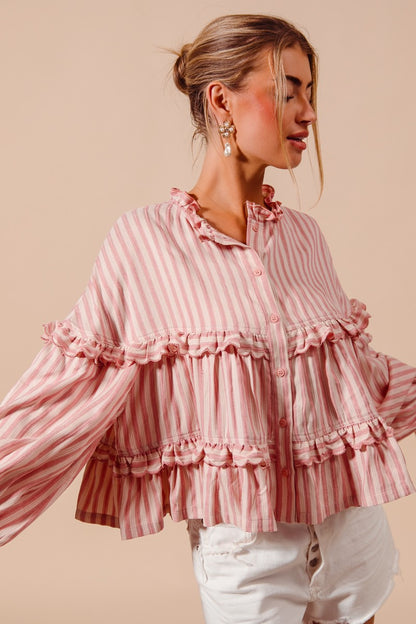 Rosie Striped Ruffles Top
