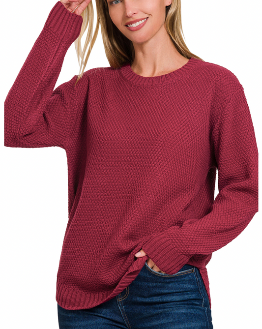 Essential Sweater -  Wine Red