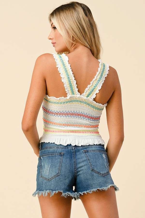 Multi Color Stitch Tank Top