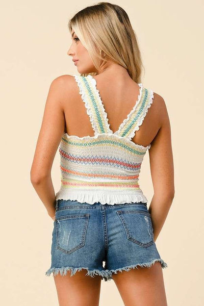 Multi Color Stitch Tank Top