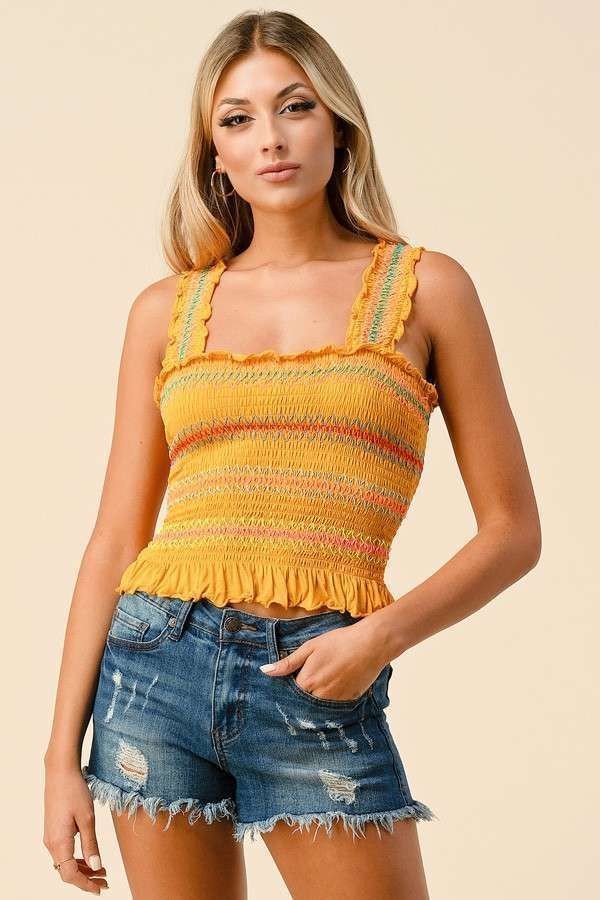 Multi Color Stitch Tank Top