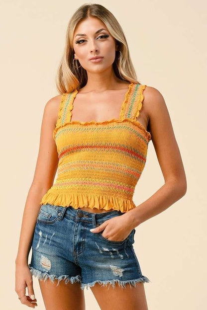 Multi Color Stitch Tank Top