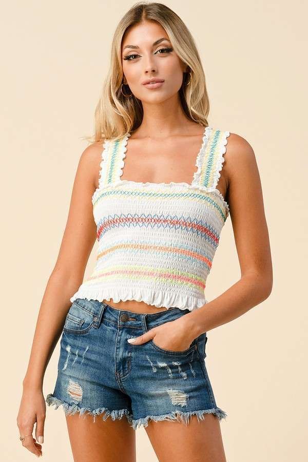 Multi Color Stitch Tank Top