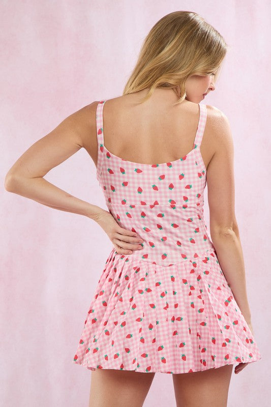 Strawberry Gingham Romper