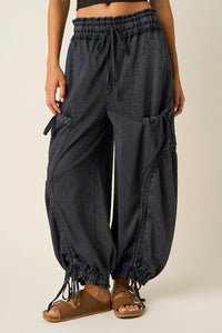Boho Breeze Cargo Pants - Midnight