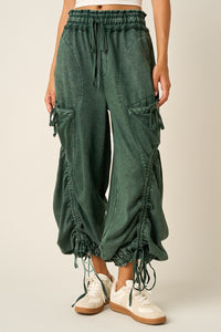 Boho Breeze Cargo Pants - Pine
