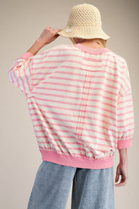 Coral Bloom Stripe Top