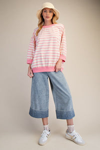 Coral Bloom Stripe Top