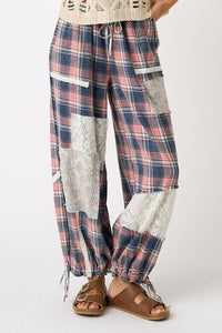 Plaid Parachute Pants (Pink)