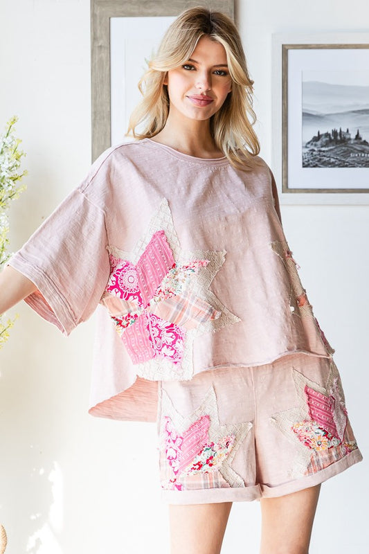 Pink Star Patchwork Set