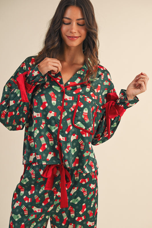 Christmas Socks Pajama Set