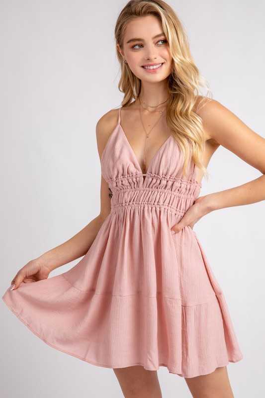 Woven Pink Dress