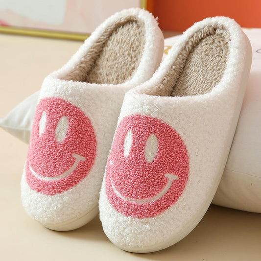 Happy Face Slippers Light Pink