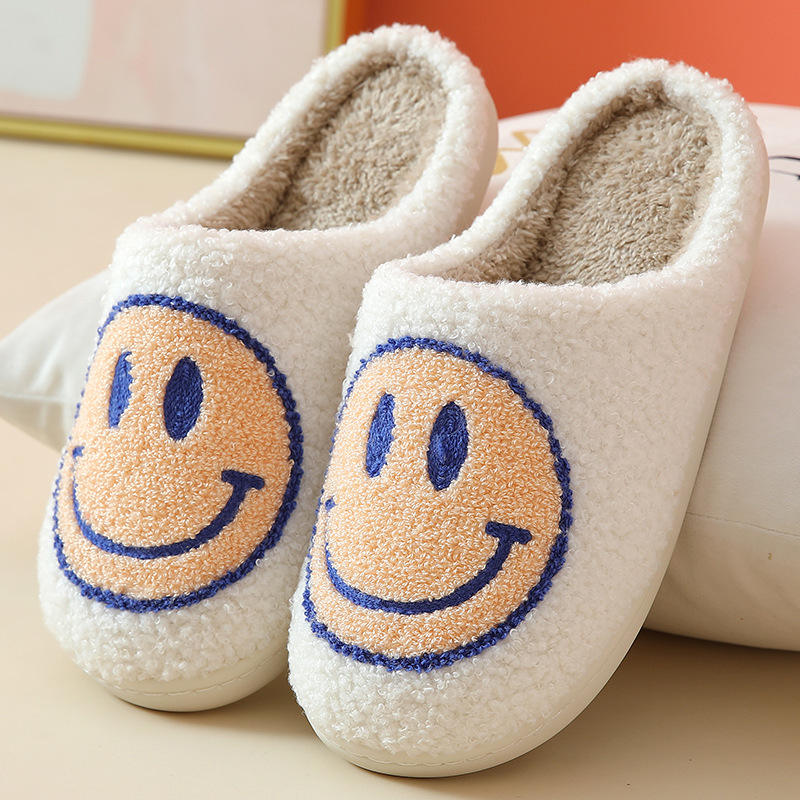 Happy Face Slippers Light Yellow