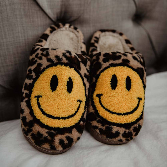 Leopard Happy Face Slippers